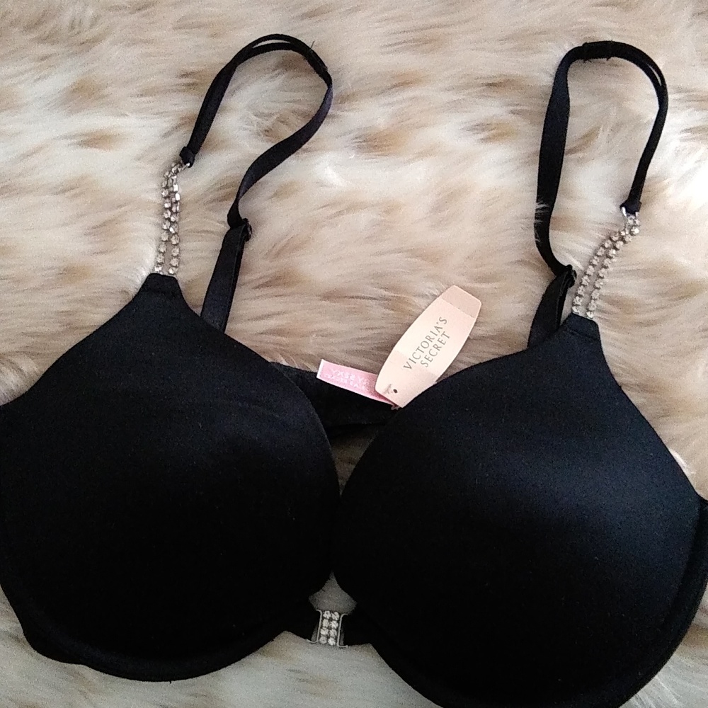 Victoria's Secret push-up Bra with Rhinestones on Straps and Cleavage